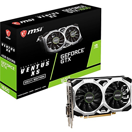 MSI NVIDIA GeForce GTX 1650 Graphic Card - 4 GB GDDR6 - 1.62 GHz Boost Clock - 128 bit Bus Width - PCI Express 3.0 x16 - DisplayPort - HDMI - DVI