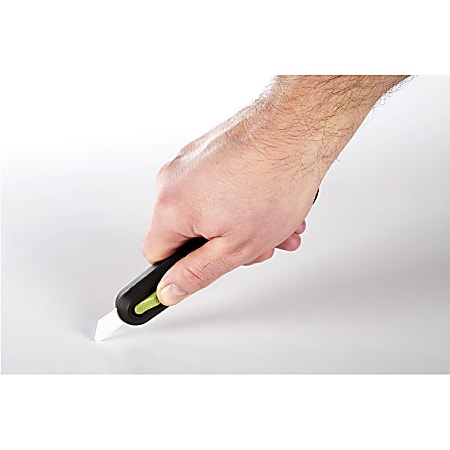 Slice Auto Retract Utility Knife - Ceramic Blade - Retractable, Non-sparking, Non-conductive, Rust-free Blade, Durable, Ambidextrous, Comfortable - Glass-filled Nylon, Stainless Steel, Zirconia, Carbon Steel - Gray, Green - 6.1