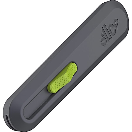 Slice Auto Retract Utility Knife - Ceramic Blade - Retractable, Non-sparking, Non-conductive, Rust-free Blade, Durable, Ambidextrous, Comfortable - Glass-filled Nylon, Stainless Steel, Zirconia, Carbon Steel - Gray, Green - 6.1