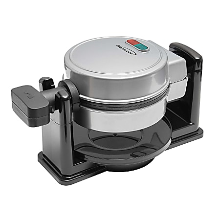 Brentwood Electric Belgian Waffle Maker, 8-1/4”H x 6-7/16”W x 10-5/8”D, Silver