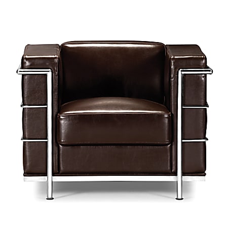 ZUO Modern Fortress Chair, Armchair, 26"H x 36"W x 26"D, Espresso/Chrome