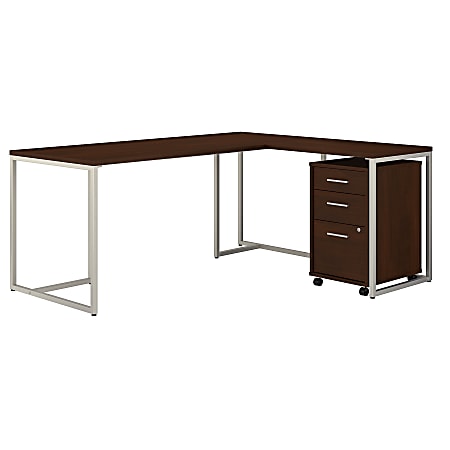 kathy ireland® Office by Bush Business Furniture Method 72"W L-Shaped Desk With 30"W Return And Mobile File Cabinet, Century Walnut, Standard Delivery
