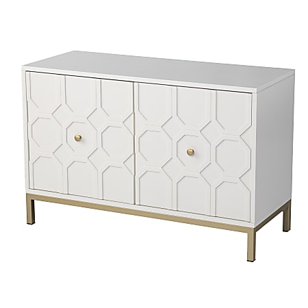 SEI Furniture Gramdlynn 2-Door 40"W Accent Cabinet, White