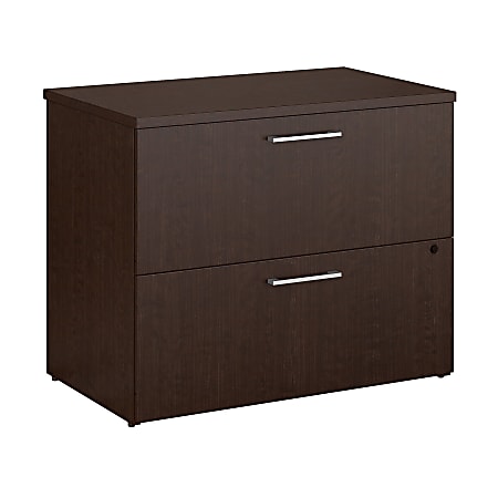 Bush Business Furniture 300 Series 2 Drawer Lateral File Cabinet with Hutch, 36"W, Mocha Cherry, Standard Delivery