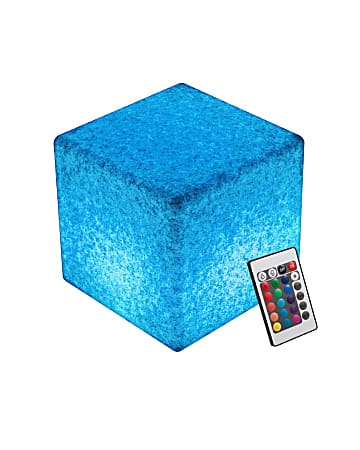 INNOKA 8" Granite Cube LED Waterproof & Cordless Rechargeable Glow Light RGB Color Changing