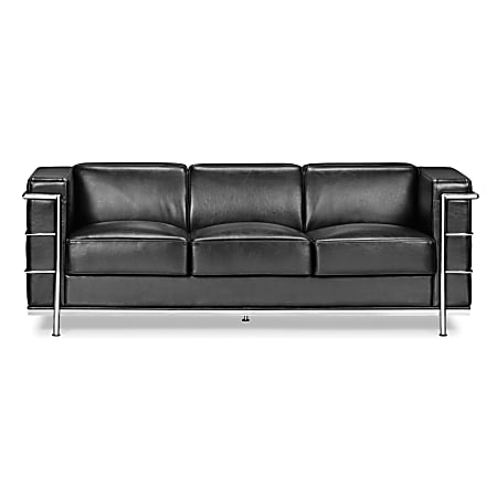 ZUO Modern Fortress Chair, Sofa, 26"H x 76"W x 26"D, Black/Chrome