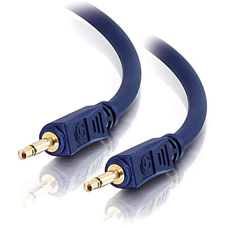 C2G 3ft Velocity 3.5mm M/M Mono Audio Cable - Mini-phone Male Mono Audio - Mini-phone Male Mono Audio - 3ft - Blue