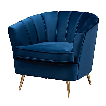 Baxton Studio 9788 Accent Chair, Navy Blue