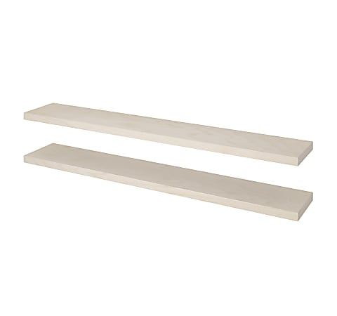 Bestar Universel 12W Set of 72W X 12D Floating Shelves in Natural Yellow Birch Natural Yellow Birch 12"Wx72"L