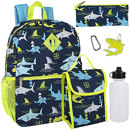 Trailmaker 6-in-1 Backpack Set, Sharks