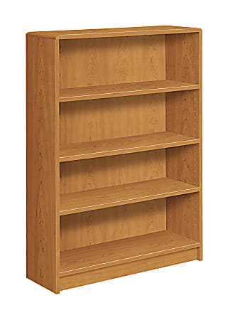 HON® Radius Edge Bookcase, 4 Shelves, Harvest