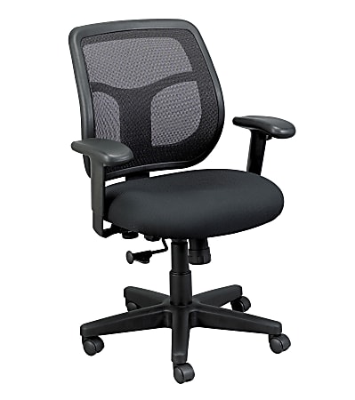 Mammoth Office Products Ergonomic Mesh/Fabric Multifunction Mid-Back Chair, Black