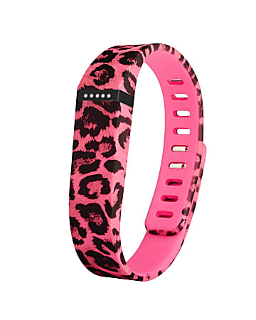 Zodaca Replacement Wristband With Clasp For Fitbit Flex, Large Pink Leopard