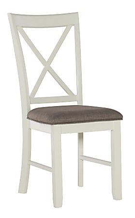 Powell Jacek Side Chairs, White/Rustic Taupe, Set Of 2 Chairs