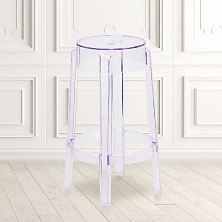 Flash Furniture High Transparent Counter-Height Stool, Clear