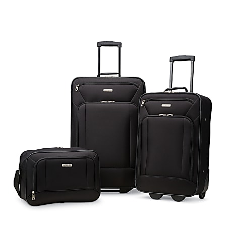 American Tourister® Fieldbrook XLT Polyester 3-Piece Luggage Set, Black