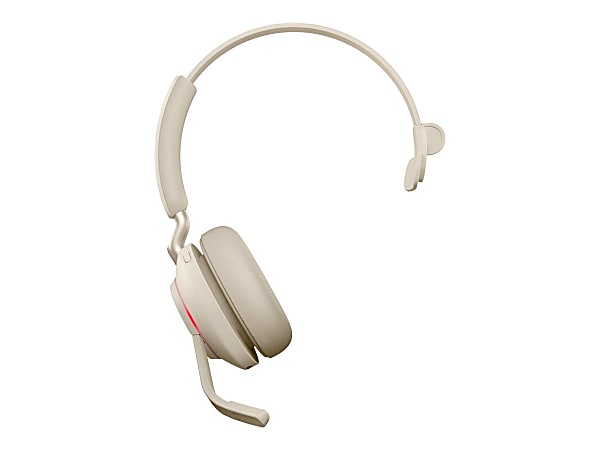 Jabra Evolve2 65 UC Mono - Headset - on-ear - convertible - Bluetooth - wireless - USB-A - noise isolating - beige - with charging stand