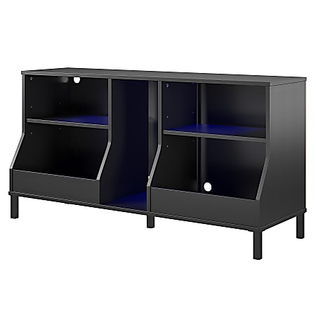 Ntense Falcon Youth Gaming TV Stand With ARGB LED Lights, 24-7/8”H x 47-11/16”W x 15-3/4”D, Black