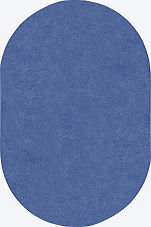 Joy Carpets® Kids' Essentials Oval Area Rug, Just Kidding™, 7-1/2' x 12', Cobalt Blue