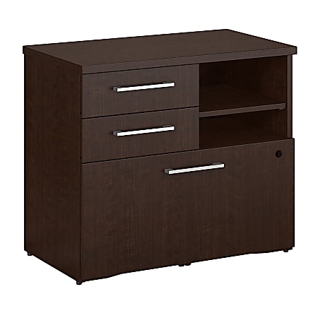 Bush Business Furniture 300 Series Lower Piler Filer Cabinet, 30"W, Mocha Cherry, Standard Delivery