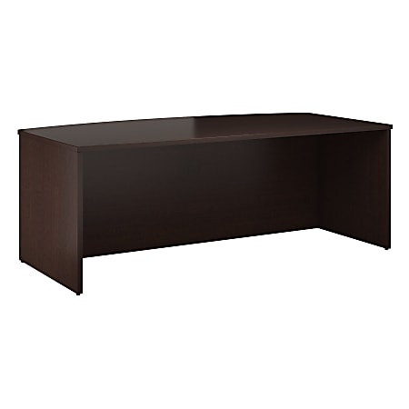 Bush Business Furniture 300 Series Bow Front Desk, 72"W, Mocha Cherry, Premium Installation