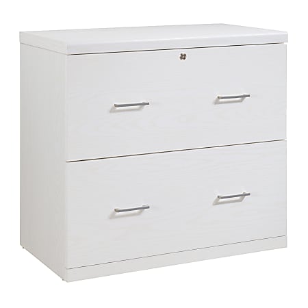 Office Star™ Alpine 30"W x 17"D Lateral 2-Drawer File Cabinet With Lockdowel™ Fastening System, White