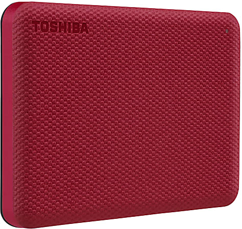 Toshiba Canvio Advance Portable External Hard Drive 2TB Red - Office Depot