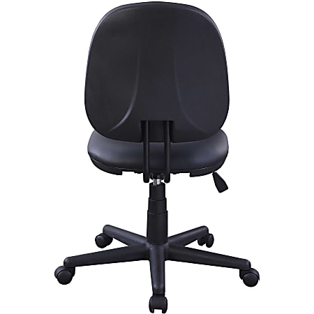 Lorell Contoured Back Stool - Vinyl, Plastic Seat - Vinyl, Plastic Back - 5-star Base - Black - 1 Each