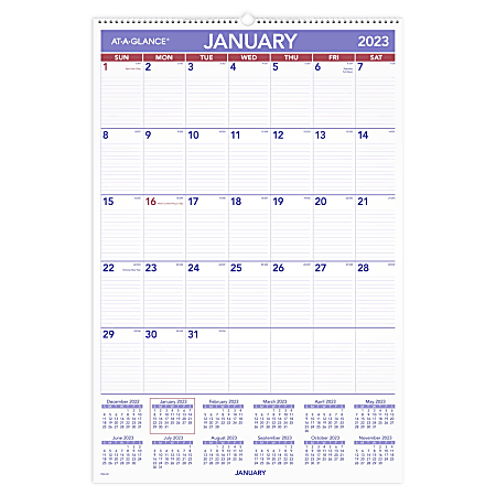 AT-A-GLANCE Monthly 2023 RY Wall Calendar, Large, 20" x 30"
