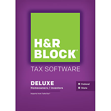 H&R Block® Tax Software 15 Deluxe, Federal And State For Mac, Download