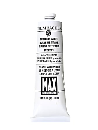 Grumbacher Max Water Miscible Oil Colors, 5.07 Oz, Titanium White