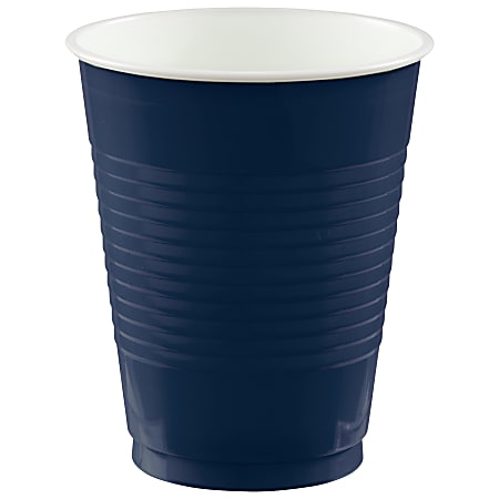 Amscan Plastic Cups 18 Oz Navy Blue Set Of 150 Cups - Office Depot