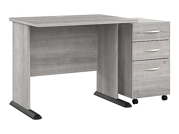 Bush Business Furniture Studio A 36 W Small Computer Desk With 3 Drawer Mobile File Cabinet Platinum Gray Standard Delivery Office Depot