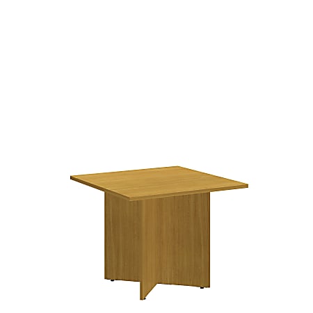 Bush Business Furniture Square Conference Table 36"W, Modern Cherry with Wood Base, Standard Delivery