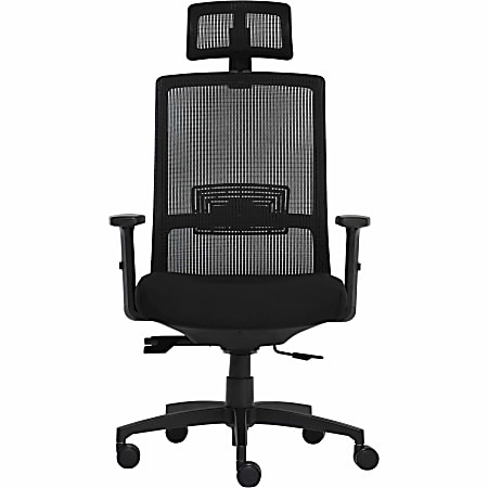 Lorell Mesh Task Chair - Fabric, Memory Foam Seat - Black - Armrest - 1 Each