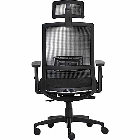 Lorell Mesh Task Chair - Fabric, Memory Foam Seat - Black - Armrest - 1 Each