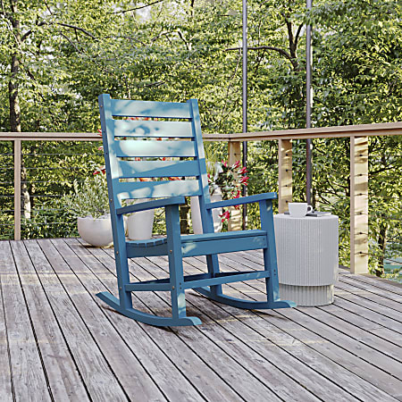 Flash Furniture Manchester All-Weather Rocking Chair, Blue