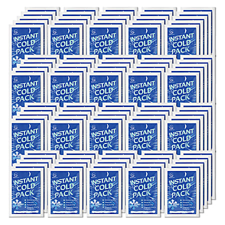 AllSett Health® Instant Disposable Cold Packs, 6” x 4-1/2”, Blue, Pack Of 100 Cold Packs