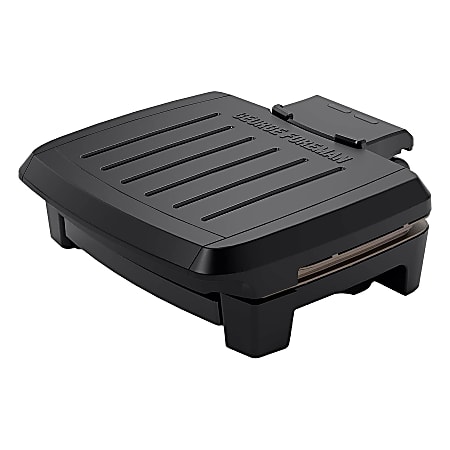 George Foreman 4-Serving Submersible Grill With Bronze Plates, 4”H x 10”W x 11”D, Black