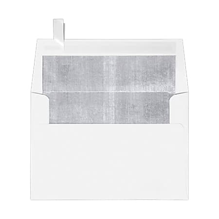 LUX Foil-Lined Invitation Envelopes A4, Peel & Press Closure, White/Silver, Pack Of 250