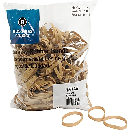 Business Source Quality Rubber Bands - Size: #62 - 2.5" Length x 0.3" Width - Sustainable - 450 / Pack - Rubber - Crepe