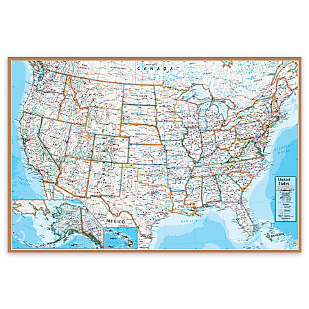 Waypoint Geographic Contemporary Laminated Wall Map, 24" x 36", USA