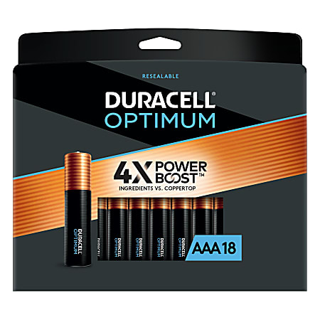 Duracell Optimum AAA Alkaline Batteries Pack Of 18 Office Depot