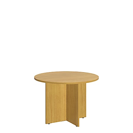 Bush Business Furniture Round Conference Table 42"W, Modern Cherry with Wood Base, Standard Delivery