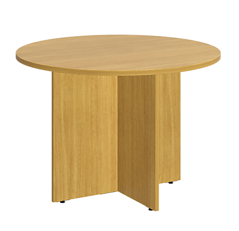 Bush Business Furniture Round Conference Table 42"W, Modern Cherry with Wood Base, Premium Installation