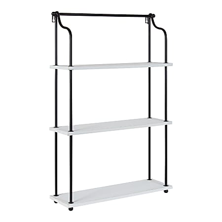 Kate and Laurel Walters 3-Tier Shelves, 32”H x 20-5/8”W x 6-1/4”D, White, Set Of 3 Shelves