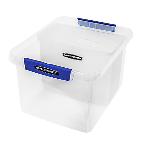 Bankers Box Portable Open Desktop File Box with Side Handles, 1 Each - Desktop - Hanging Rail, Handle, Durable - Clear - Polypropylene - 1 Each Bankers Box Portable Open Desktop File Box with Side Handles, 1 Each - Desktop - Hanging Rail, Handle, Durable - Clear - Polypropylene - 1 Each