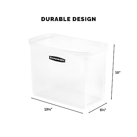 Bankers Box Portable Open Desktop File Box with Side Handles, 1 Each - Desktop - Hanging Rail, Handle, Durable - Clear - Polypropylene - 1 Each Bankers Box Portable Open Desktop File Box with Side Handles, 1 Each - Desktop - Hanging Rail, Handle, Durable - Clear - Polypropylene - 1 Each