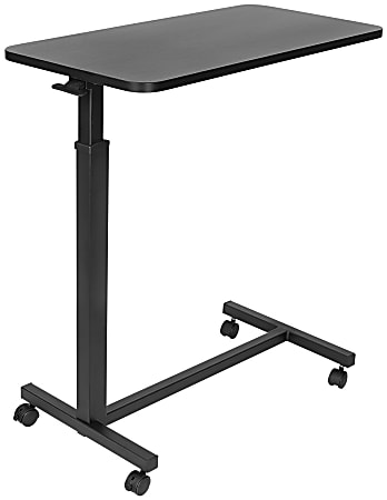 Mount-It! MI-7987 Overbed Table With Wheels, 24"H x 24"W x 16"D, Black