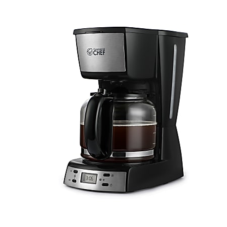 Commercial Chef 12-Cup Digital Programmable Coffee Maker With Nylon Coffee Filter, Black